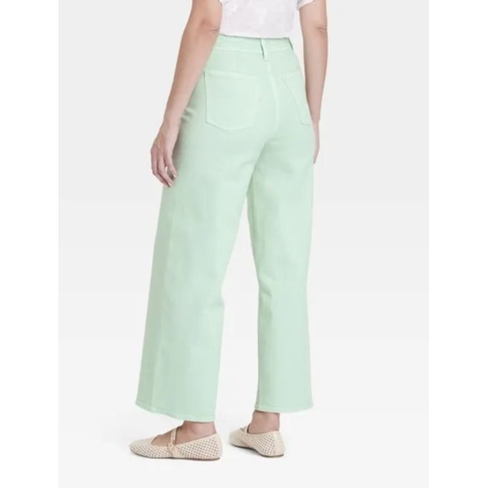 Universal Thread Women's High Rise Sailor Wide Leg Ankle Jeans in Green Size 12 - Picture 3 of 9